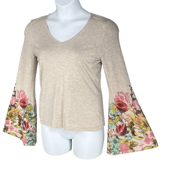Philosophy Republic Clothing Womens M Floral Bell Sleeve Sweater Top Fairycore - Picture 4 of 15